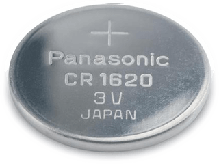 Litiumbatteriet CR1620 är på 3.0 Volt och har dimensionen 16 x 2.0 mm 