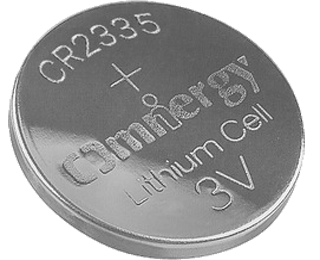 Litiumbatteriet CR2335 är på 3.0 Volt och har dimensionen 23 x 3.5 mm 